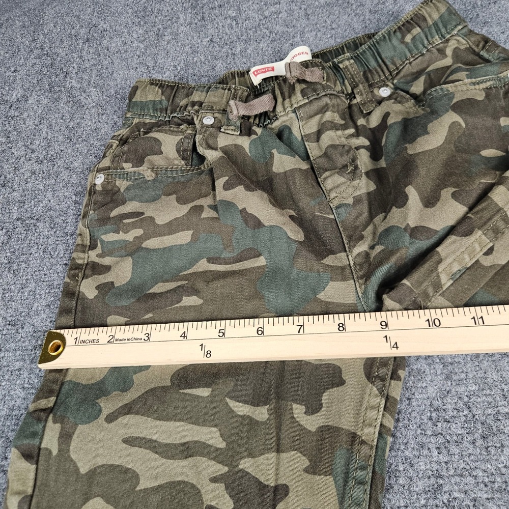 Levis Boys Camo Jogger Pants Green Brown Size 12 Reg Elastic Waist Drawstring - Picture 3 of 10